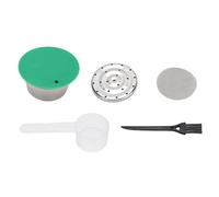 Haofy Capsule de café Réutilisable en Acier Inoxydable pour Cafetière, Tasse de Pod à café Rechargeable avec Kit de Couvercle en Silicone pour Brassage à Domicile