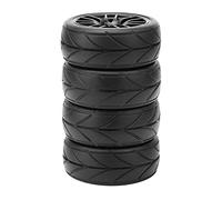 Haofy Car 4PCS en Caoutchouc RC RC Racing Tires Car sur la Roue de Route pour HSP HPI 1/10, Pneu à Longue Durée de Vie avec Une Poignée Stable pour Accessoire de Voiture