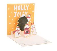 Haofy Carte de Vœux de Noël en Trois, Design Spécial pour Cadeaux de Décoration de Vacances, Matériau en Papier, 1 Pièce (Tapez B)