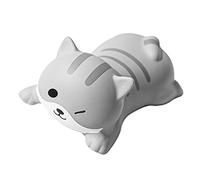 Haofy Cartoon Animal Keyboard Reste, PU En Cuir PU Soft Ergonomic Support Pad pour la Saisie du Bureau de Jeu Utilisation, Coussin de Poignet Confortable de 4,9 X 2,5 Pouces (Chat gris)
