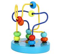Haofy Cercles Autour de Perles Mini Jouet d'apprentissage en Bois pour L'éducation Précoce, coloré et Durable, adapté aux Enfants 10.6cm