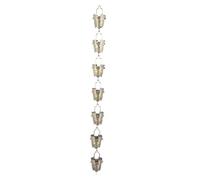 Haofy Chaîne de Chaîne de Pluie Rain Catcher Chain pour Gouttières 100 Cm 7 Tasses, Réglable, Enduit de Poudre Noir, Crochet S Inclus, avec Adaptateur à L'extérieur, pour la
