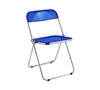 Haofy Chaise Pliante en Métal Transparent, Chaise Pliante en Polycarbonate, Finition Bleu Clair, Design Peu Encombrant, Cadre en Métal, pour Salon, café, Fête, Maison (Blue)
