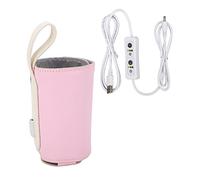 Haofy Chauffe-biberon USB Portable, Thermostat d'isolation Rose, Contrôle Intelligent de la Température, Idéal pour les Parents en Voyage avec des Bouteilles de Lait et d'eau (#01)
