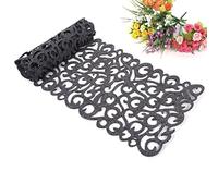 Haofy Chemin de Table, 7 Couleurs rectangulaire en Feutre Creux Ajourés, Nappe Napperons Tapis de Table Décorations pour Fête, Noël, Dîner, Mariages Rustiques, Artisanat(Gris foncé)