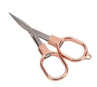 Haofy Ciseaux de Broderie Compacts 3,5 Pouces en Acier Inoxydable demi-doré - Ciseaux de Couture Pliants avec Verrouillage de sécurité pour les Voyages Artisanaux et la Maison