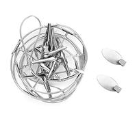 Haofy Clamp/Holder Photo à Suspendre, Clamp/Holder en Câble Métallique Innovant et Durable pour Décoration Murale de Photos, Enregistrement de Carte Postale, Acier et Fer, Longueur 61,6", 12 Clips,