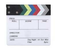 Haofy Clap de Film 6 X 9 Pouces, Construction en Bois Acrylique pour la Production de Films - Ardoise avec Synchronisation Sonore Claire pour Le Montage Vidéo et Le Cosplay, Inscriptible (20x19.5cm