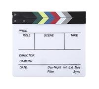 Haofy Clap de Film 6 X 9 Pouces, Construction en Bois Acrylique pour la Production de Films - Ardoise avec Synchronisation Sonore Claire pour Le Montage Vidéo et Le Cosplay, Inscriptible (30x27cm /