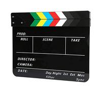 Haofy Clap en Acrylique Professionnel, Ardoise de Scène de Réalisateur de Film 30x25 Cm, Construction en Bois avec Son Clair pour la Production de Films, Les Fêtes