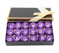 Haofy Coffret Cadeau de Savon Rose dégradé Violet Romantique 18 Pièces Fleurs de Savon Faites à la Main pour la Décoration de Bain Cadeaux de Vacances pour les Femmes Saint Valentin Fête des Mères