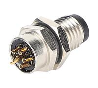 Haofy Connecteur Circulaire M8 6 Broches avec Coque en Laiton nickelé pour Prise Femelle, Installation Simple, étanche IP67, pour Les Utilisateurs D'équipements électroniques