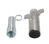 Haofy Connecteur de Remorque Rond à 7 Voies, Prise de Câblage à Ressort étendue de 8 Pouces, en Aluminium Antirouille pour Contrôleur de Frein de Remorquage, Camion Tout-Terrain,