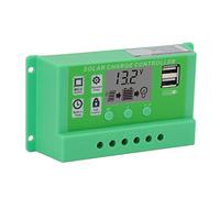 Haofy Contrôleur de Charge Solaire PWM Vert 12 V 24 V avec Grand écran LCD et Charge en 3 étapes pour Camping-car, Cabines Hors Réseau et Utilisation Quotidienne - Protection contre les (20A)