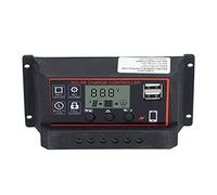 Haofy Contrôleur de Charge Solaire Réglable 10 A avec écran LCD pour Systèmes 12 V 24 V, Régulateur de Production D'énergie Intelligent, Matériau ABS Durable (rouge)