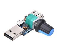 Haofy Contrôleur de Vitesse de Ventilateur USB 2 Pièces Bouton Réglable en Continu pour Banque d'alimentation d'ordinateur Bureau Maison en Aluminium Construit DC4 12 V 5 W Large Plage de Tension