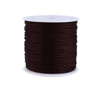 Haofy Corde en Nylon, Nylon Perles Fil Ficelle Chinois Noeud Cordon Rails Macrame Shamballa Fil Ficelle Noir pour la Fabrication de Bijoux DIY (Marron