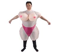 Haofy Costume de Femme à Gros Seins Gonflables pour les Adultes Costume de Faire Exploser la Batterie pour les Parcs D'anniversaire des Parcs à Thème