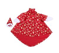 Haofy Costume de Tenue d'oie de Porche de Noël avec Chapeau, Décor de Vacances Festif pour Oie de Jardin en Ciment de 23 Pouces, Conception D'estampage à Chaud de Couleur Vive pour