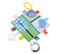 Haofy Couverture Taggies Réconfortante pour bébé, Serviette en Peluche Ultra Douce, Chiffons de Dentition avec Rubans pour Garçons et Filles, Motif de Dessin animé Mignon pour Bébés (Arbre à Oiseaux)