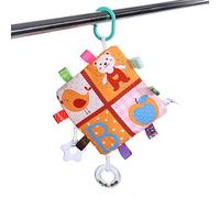 Haofy Couverture Taggies Réconfortante pour bébé, Serviette en Peluche Ultra Douce, Chiffons de Dentition avec Rubans pour Garçons et Filles, Motif de Dessin animé Mignon pour Bébés (Pomme d'ours)