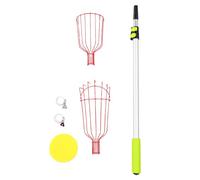 Haofy Cueilleur de Fruits Extensible Poteau Télescopique 2m | Récolteuse de mangues et d'oranges, outil de sécurité pour le jardin, la récolte des arbres fruitiers, rouge