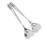 Haofy Cuillère à café en Forme de Cœur 2 Pièces, Mini Cuillère à thé en Acier Inoxydable avec Poignée Ergonomique pour Remuer le Gâteau au Sucre