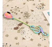 Haofy Cuillère à Notes Musicales, Cuillère à café et à Dessert avec Finition Antirouille en Acier Inoxydable 304, Bord Poli Lisse, Prise en Main Confortable, Passe au Lave-vaisselle, Taille 6,1 X 1