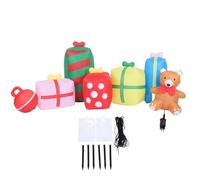 Haofy Décorations de Noël Gonflables, Boîtes de 9,8 Pieds et Ours avec Lumières LED pour Décoration d'hiver de Fête de Vacances sur Pelouse de Cour (Prise UE 220-240V)