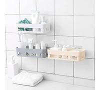 Haofy Dercez Une étagère de Rangement de Salle de Bain Gratuite, Organisateur en Plastique Robuste pour Brosse à Dents, Tasse, Savon, Pas de Panier de Douche en Trace, avec Conception de Creux de
