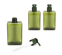 Haofy Distributeur de Savon, Distributeur de Pompe à Main 3 Pièces 280 ML, Récipient de Savon Liquide pour Shampooing Lotion Vide, Bouteille de Presse étanche Vert Noirâtre