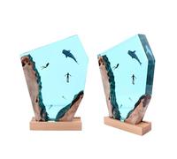 Haofy Diver Whale Cave Ocean Lamp Lood Contrôle du Bouton propulsé USB, Lumière de Nuit D'art Marin pour Décoration de Bureau, Lampe Océanique pour le Bureau de la Chambre