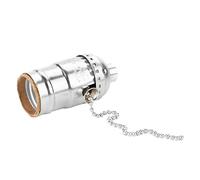 Haofy Douille de Lampe, Douille de Lumière Vintage E27 avec Chaîne de Traction, 1 Pièce de Douille de Base à Vis Moyenne en Aluminium pour Lampadaire et Lampe de Table éclairage de Bricolage(Argent)