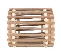Haofy Échelle d'escalade pour Oiseaux, Jouet Multifonctionnel pour Perroquet et Maison de Jeu pour Hamster, Fabriquée à Partir de Bois de Pin Sûr, 7,87 X 6,69 X 7,87 Pouces, Parfaite pour Les Cages