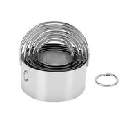 Haofy Emporte-Pièces à Pâtisserie en Acier Inoxydable 5 Pièces avec Poignées pour la Cuisson, Ensemble de Mélangeur Moule Beignet Biscuits Tapis Cuisson Cuisine Outils Pâte Gâteau