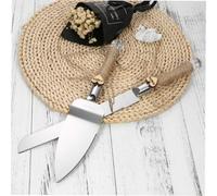 Haofy Ensemble Couteau et Serveur à Gâteau de Mariage en Acier Inoxydable, Lame Dentelée de 8 Pouces avec Manche en Cristal de 5 Pouces, Conception de Ruban Blanc pour la de (Dentelle de toile de