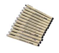 Haofy Ensemble de 12 Micro-Stylos avec 12 Tailles de Pointe, écriture Lisse, Stylos Fineliner à Encre étanche avec Clamp/Holder en Métal pour Illustration d'artiste, Croquis, Projets de Bricolage