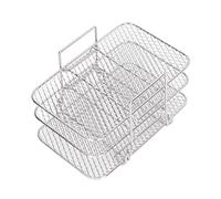 Haofy Ensemble de 3 Grilles de Cuisson pour Friteuse 19 X 12 Cm en Acier Inoxydable Empilables avec Grille de Refroidissement à Trois Couches pour Casserole 8 QT, Petite Cuisine, Vie en Camping-Car,