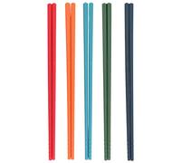 Haofy Ensemble de Baguettes Durables en Acier Inoxydable, Silicone Réutilisable, Antidérapant, Résistant à la Chaleur, pour Cuisine, Restaurant, Fête, 5 Couleurs, 5 Paires
