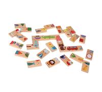 Haofy Ensemble de Blocs Domino, Jouet éducatif en Bois pour Enfants avec 28 Formes d'animaux Colorées, Améliore la Coordination œil-Main et Les Compétences Cognitives à Partir de 3 Ans