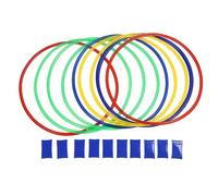 Haofy Ensemble de Cerceaux D'entraînement Sensoriel pour Enfants, 10 Anneaux D'exercice pour la Coordination Main-pied, Jeu Innovant et Jeu de Marelle, Matière Plastique Portable (Très grand 32,7 X