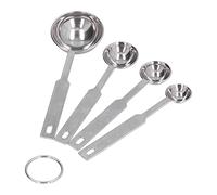 Haofy Ensemble de Cuillères à Mesurer Durables en Acier Inoxydable pour la Cuisine, 4 Tailles pour Mesurer les Liquides et les Poudres, Lavable au Lave-vaisselle, capacité de 1,25/2,5/5/15 Ml pour