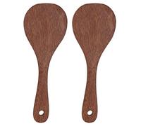 Haofy Ensemble de Cuillères à Riz en Bois, Millettia Laurentii Naturel, Conception à Bouche Oblique pour un Mélange Facile, 8,7 X 3,2 Pouces, Léger à 3,2 Onces au Total, Cuisine Domestique (bouche