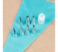 Haofy Ensemble de Douilles pour Décoration de Gâteaux, 9 Douilles en Acier Inoxydable, Volants avec Coupleur et Poche à