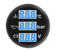 Haofy Ensemble de Jauges Marines Numériques 52 Mm 3 en 1 Température de | Boîtier ABS Compact 2,06 Pouces, Capteurs NPT 1,8 Pouce Inclus, Résistant aux Chocs 5G, pour Bateau Camping Car Camion Yacht