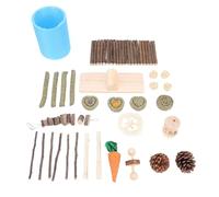 Haofy Ensemble de Jouets pour Hamster, Bois de Bouleau à Croquer sans Danger pour Petits Animaux, avec Roue d'exercice, Tunnel D'exploration, Boules de Foin pour Le Soin des Dents du