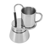 Haofy Ensemble de Marmites à Moka en Acier Inoxydable, Facile à Utiliser pour la Maison et le Camping en Plein Air, Kit de Cafetière 1 Tasse pour les Familles ou les Voyageurs