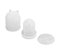 Haofy Ensemble de Moules en Silicone pour Gobelets à Dés, pour Affichage élégant, Dôme et Vitrine de Bijoux, Moules Transparents Durables en 3 Parties, DIY