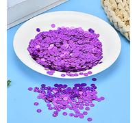 Haofy Ensemble de Perles à Paillettes Circulaires en PVC sans Trou, Décoration de Mariage sur Scène de Grande qualité, Violet foncé 5 Mm, 50 G, Huit Styles Disponibles (#4)