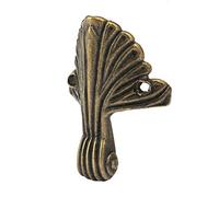 Haofy Ensemble de Pieds d'angle de Boîte de Style Rétro Exquis pour Boîte-Cadeau de Collection de Bijoux en Bois, 4 Pièces Pieds Décoratifs en Alliage de Zinc Solide avec Vis, 1,7x1,2 Pouces